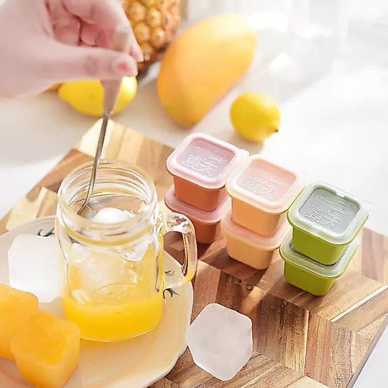 Kotak Mini Cetakan Es Batu Puding Jelly Kotak Kecil Cetakan Dengan Tutup Serbaguna