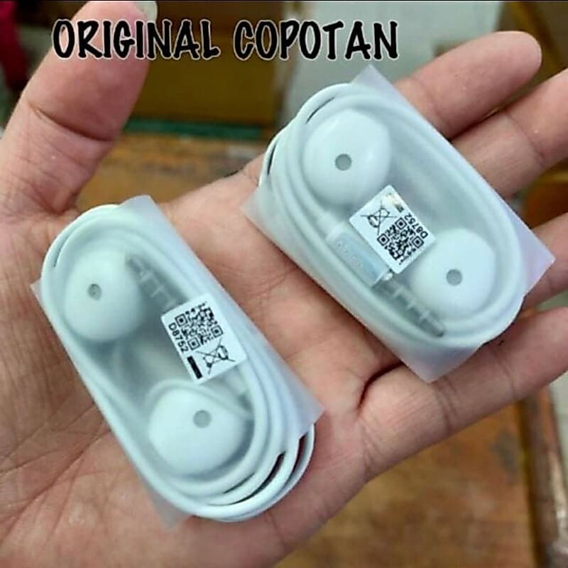 Handsfree Headset Earphone Ori Cabutan Hitam Putih