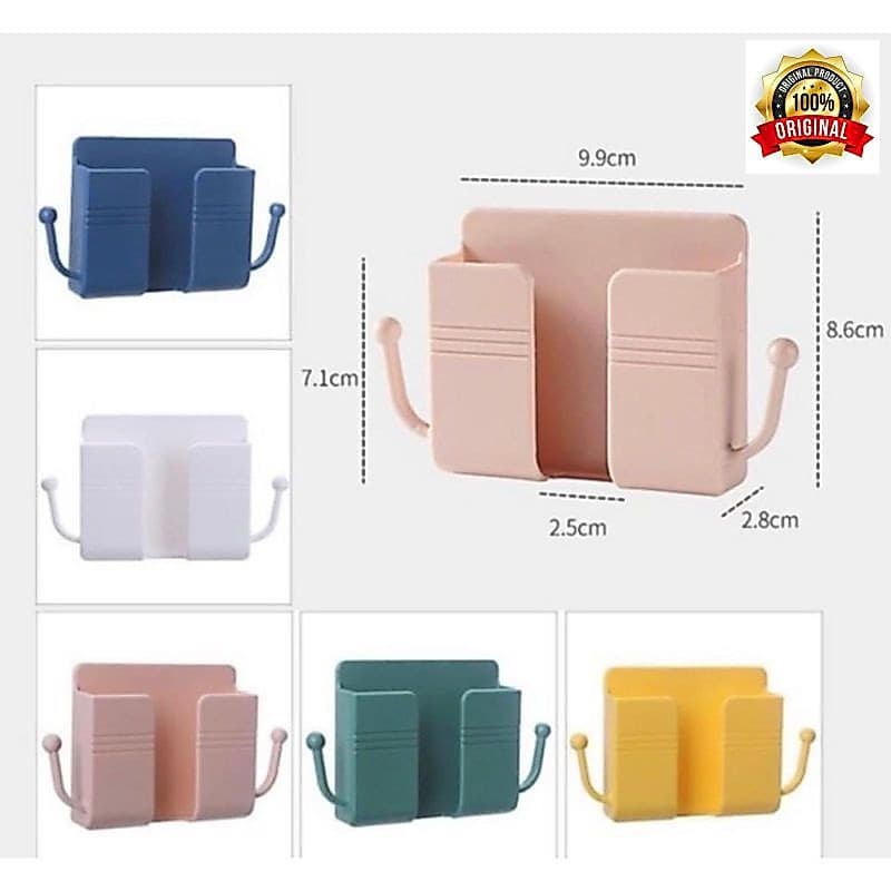 Holder HP tempel dinding dengan 2 kait gantungan serbaguna