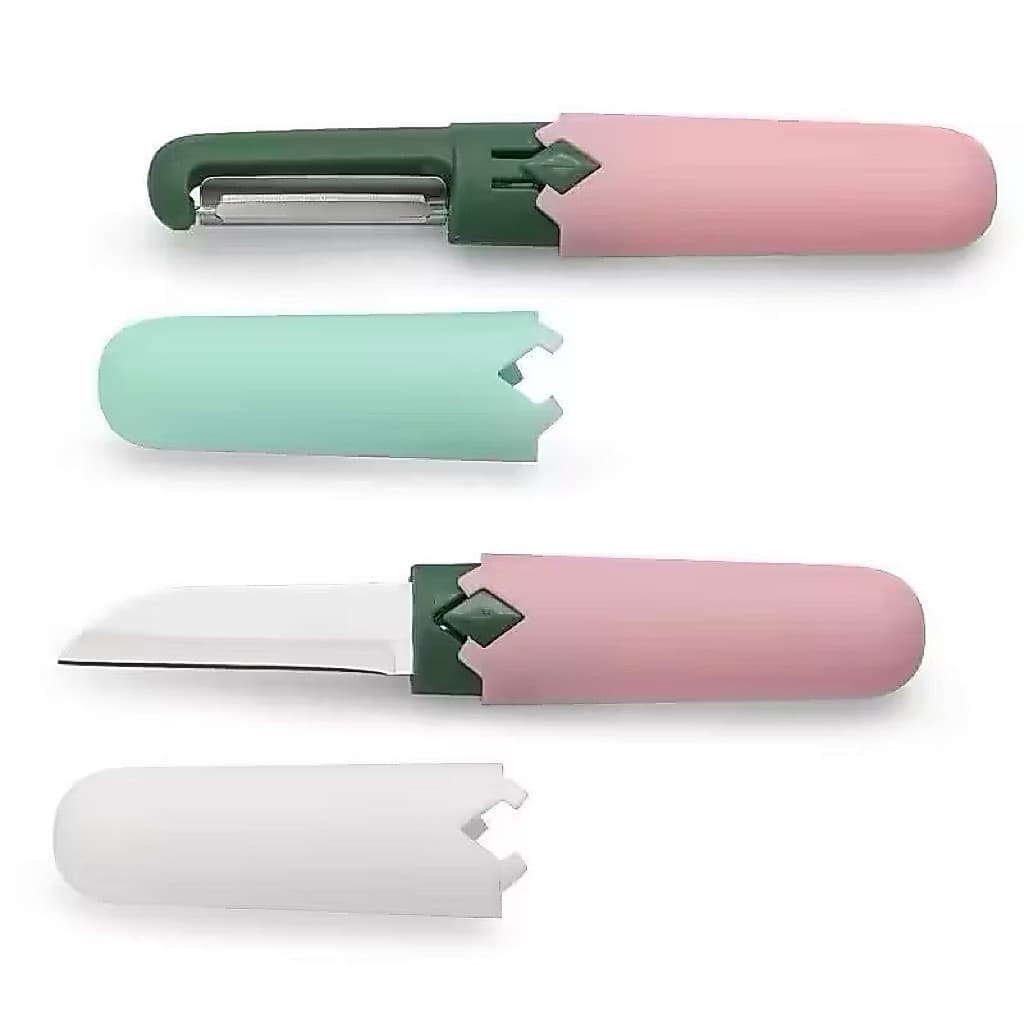 (GROSIRAN) Pisau Set 2in1 Pisau Kecil dan Peeler Pengupas Buah Sayur 2in1 Travelling Serbaguna